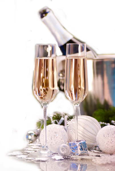 Бокал и шампанское прозрачные