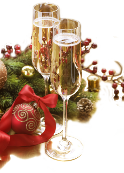 Шампанское бокалы новый год