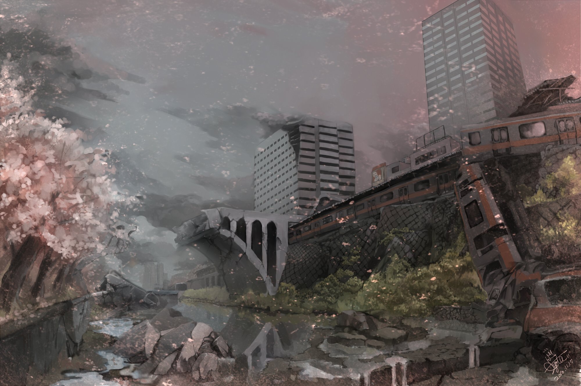 Город разрушен город не нужен ремикс. Разрушенный город. Город после апокалипсиса. Японский постапокалипсис.