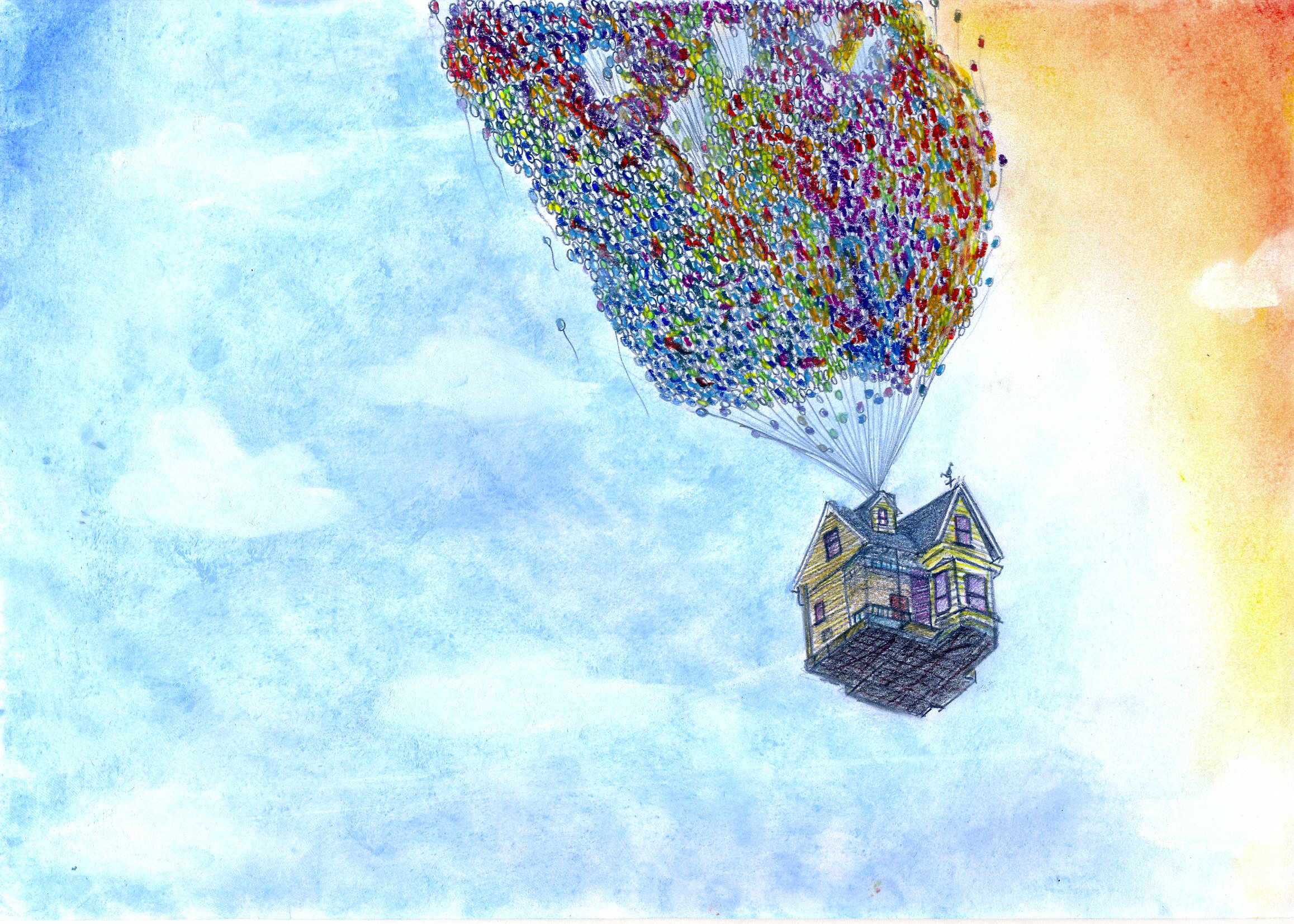 Дом на воздушных шариках. Домик на воздушных шариках. Обои с воздушными шарами. Летающий дом. Воздушный шар вверх.
