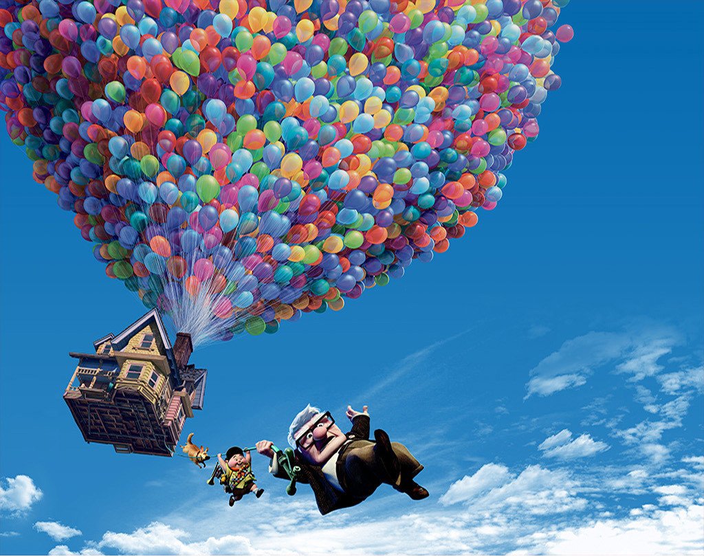 Летающий дом. Летающий дом на воздушных шарах. Домик на воздушных шариках.