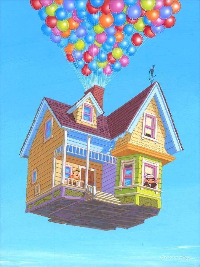 Летающий шарик дома. Домик с воздушными шарами. Домик с шариками. Дом из мультика вверх. Домик на воздушных шарах.