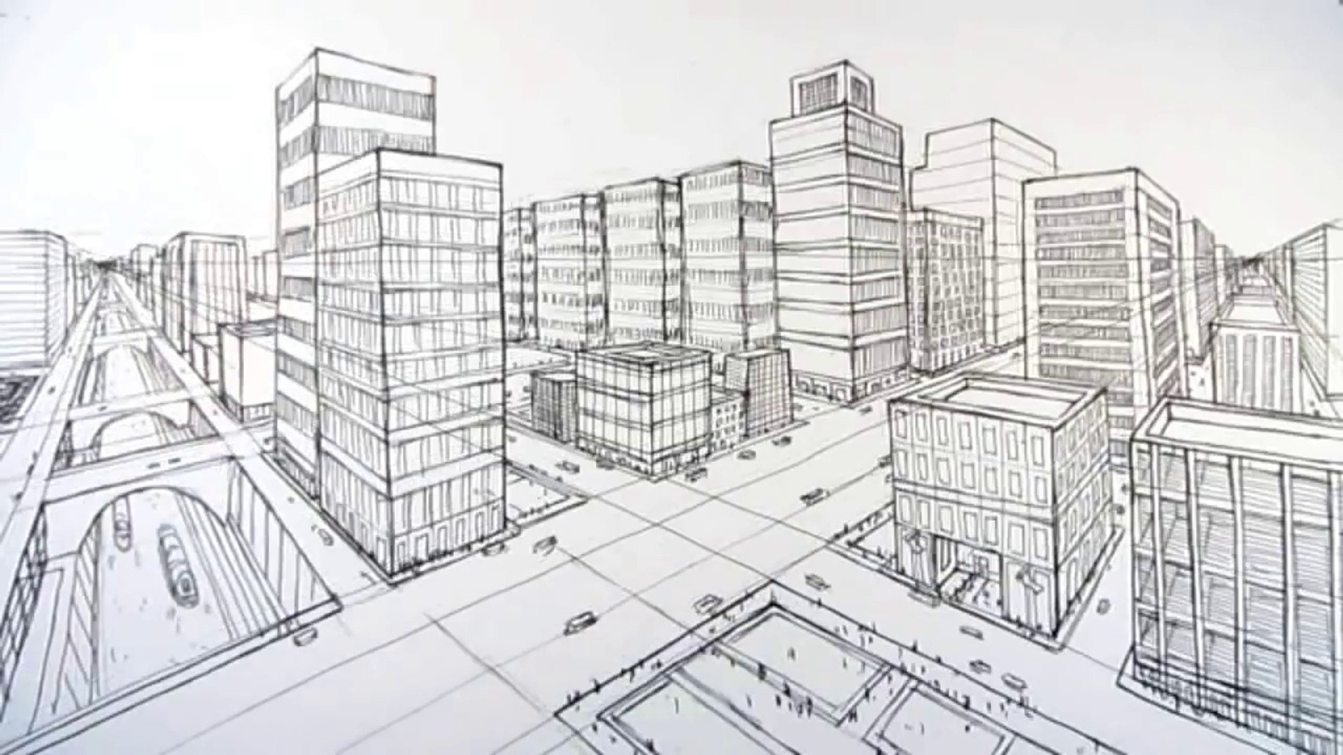 Building the new line. Эскиз современного города. Здания для рисования. Угловая перспектива здания. Рисование зданий в перспективе.