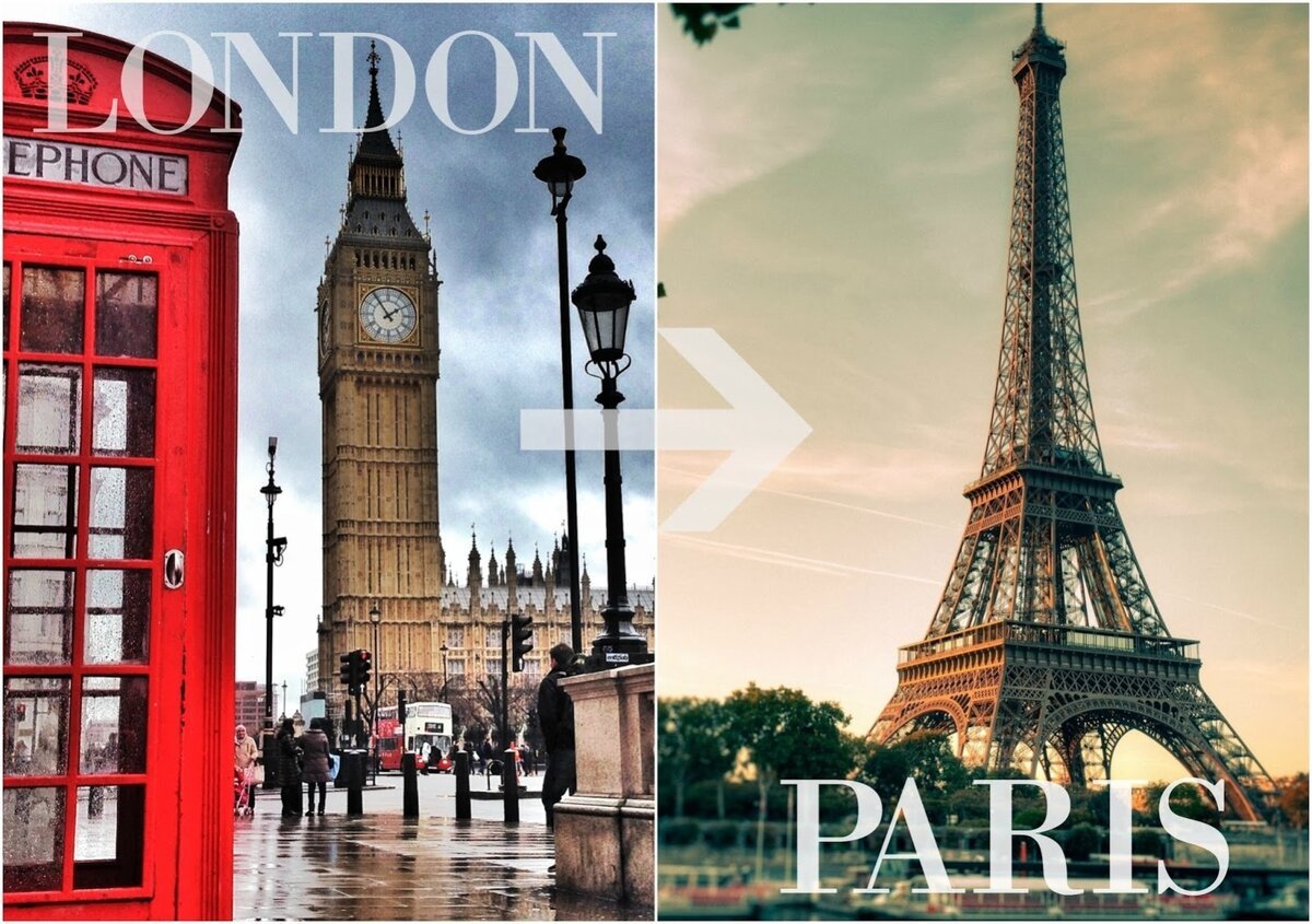 Лондон столица парижа. Лондон Париж. Достопримечательности Лондона и Парижа. Коллаж Франция и Великобритания. Лондон коллаж.