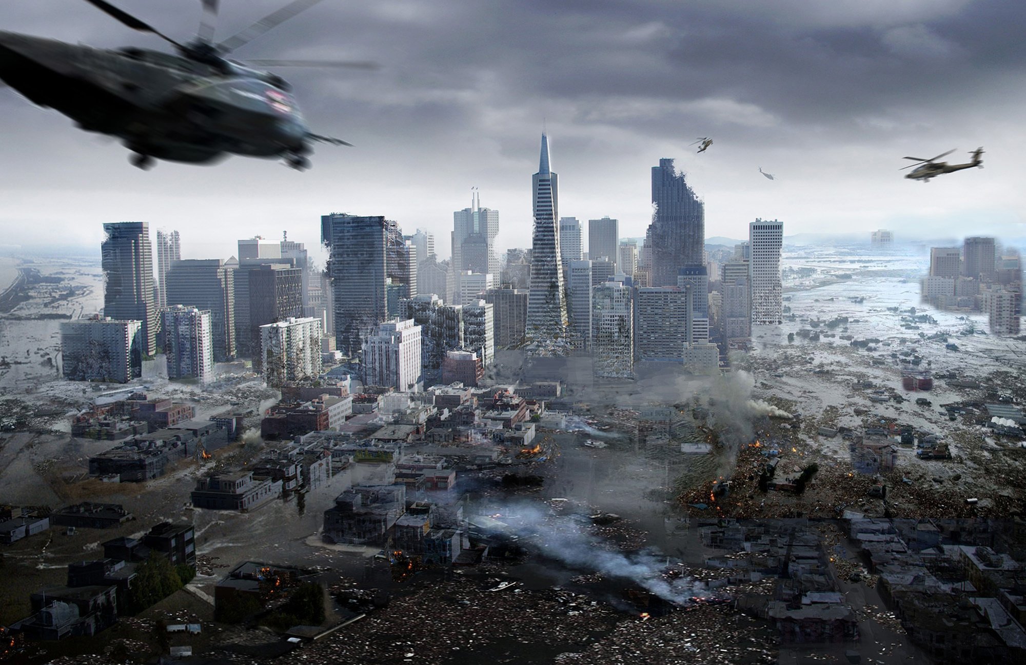 Destroyed town. Руины Нью-Йорка. Лос Анджелес апокалипсис 2013.