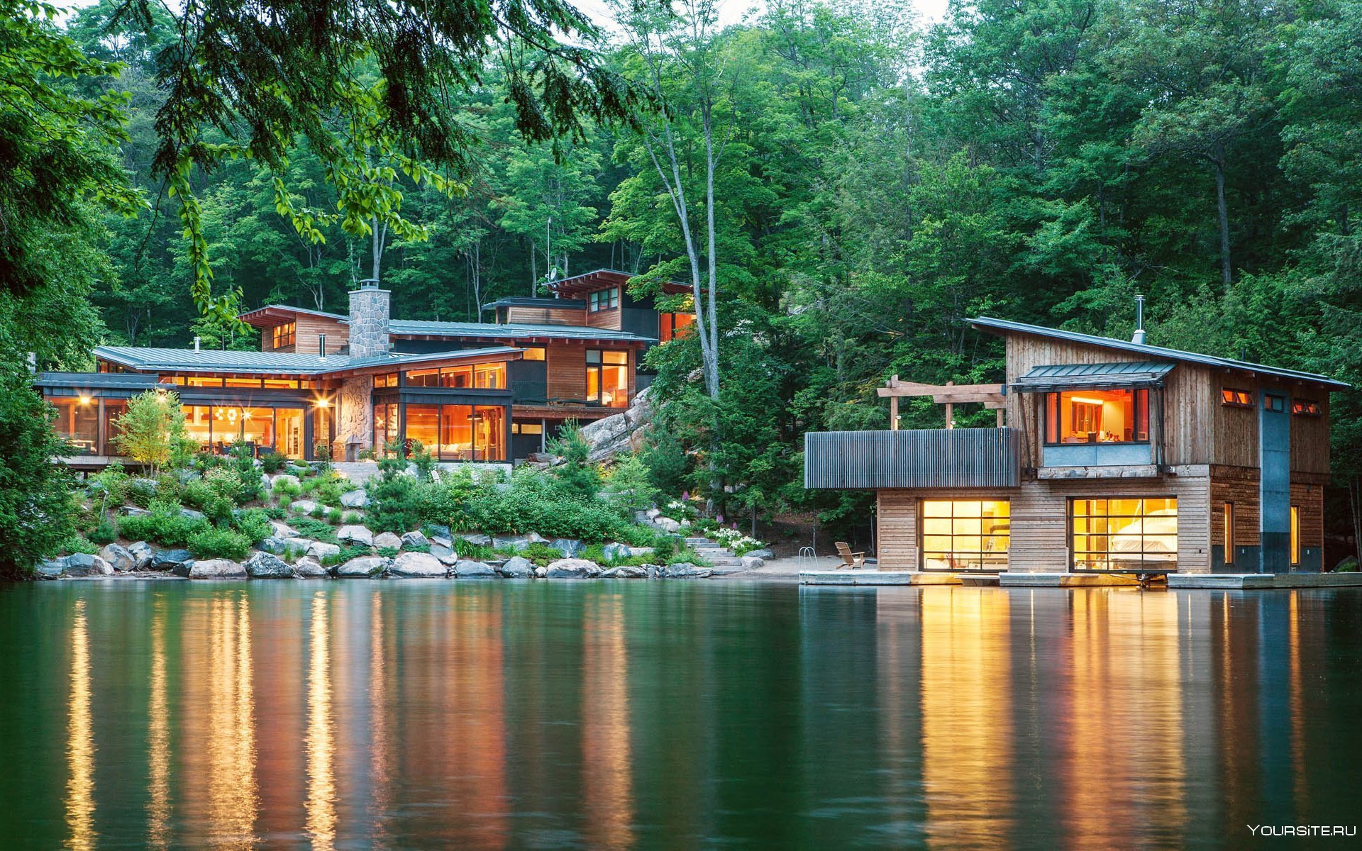 Красивые дома на воде. Дом у озера штат Монтана. Онтарио Канада коттеджи у озера. Дом Канада Онтарио у озера. Дом у озера (США, 2006).
