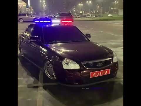 Лада Приора черная с мигалками
