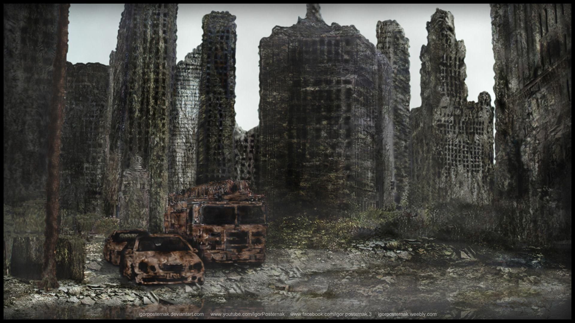 Destroyed town. Развалины фоллаут 2. Разрушенное здание. Развалины города.
