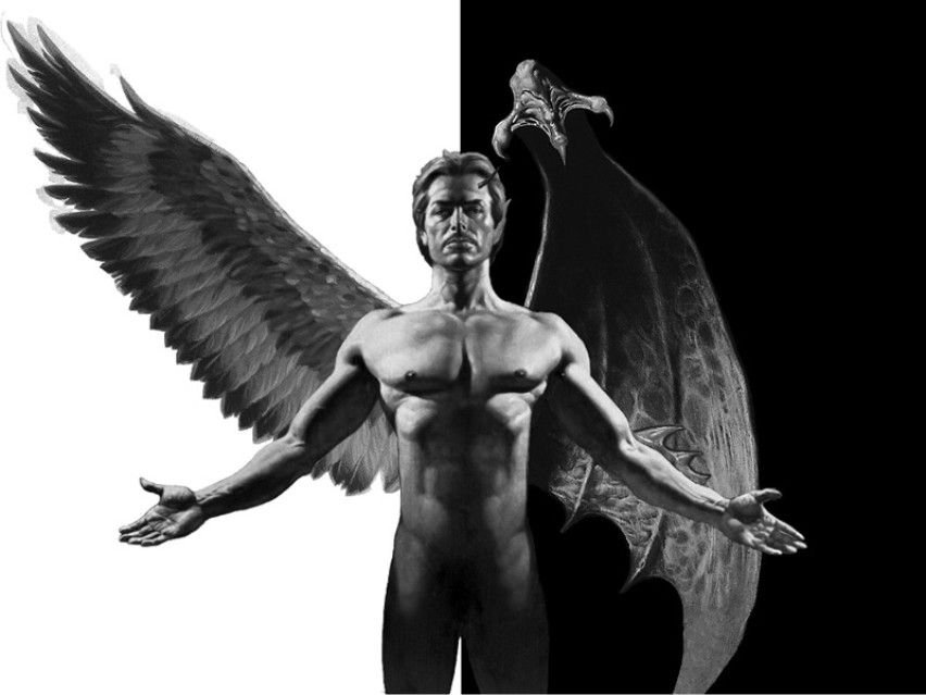 Не ангел но стану святой. Люцифер ангел. Люцифер ангел или демон. Дьявол и ангел. Человек с крыльями.