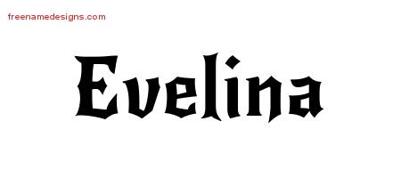 Имя Эвелина красивым шрифтом