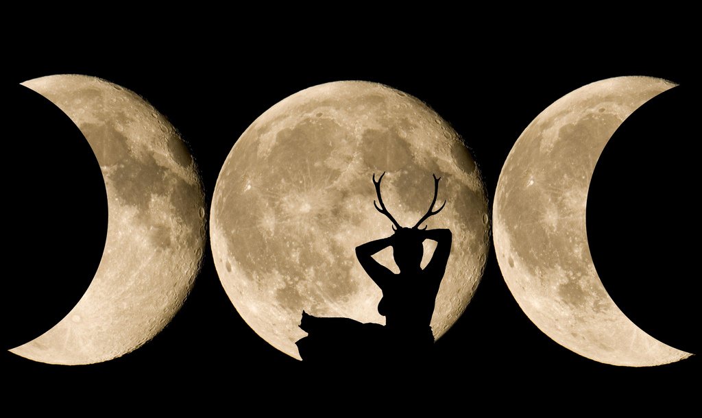 Триединая богиня Луны символ. Богиня Луны Викка. Три Луны Викка. Триединая Луна Викканство.