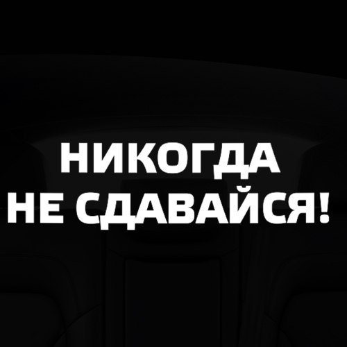 Никогда не сдавайся надпись