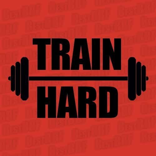 Тренируйся надпись