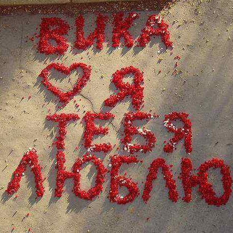 Люблю Вику надпись