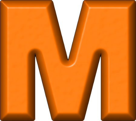 Буква м оранжевая