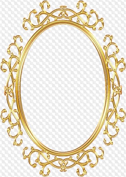 Овальные золотые рамки на прозрачном фоне (42 фото)