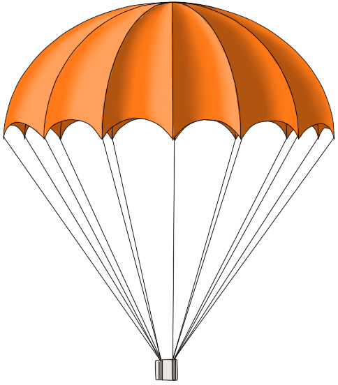 Парашют на белом фоне