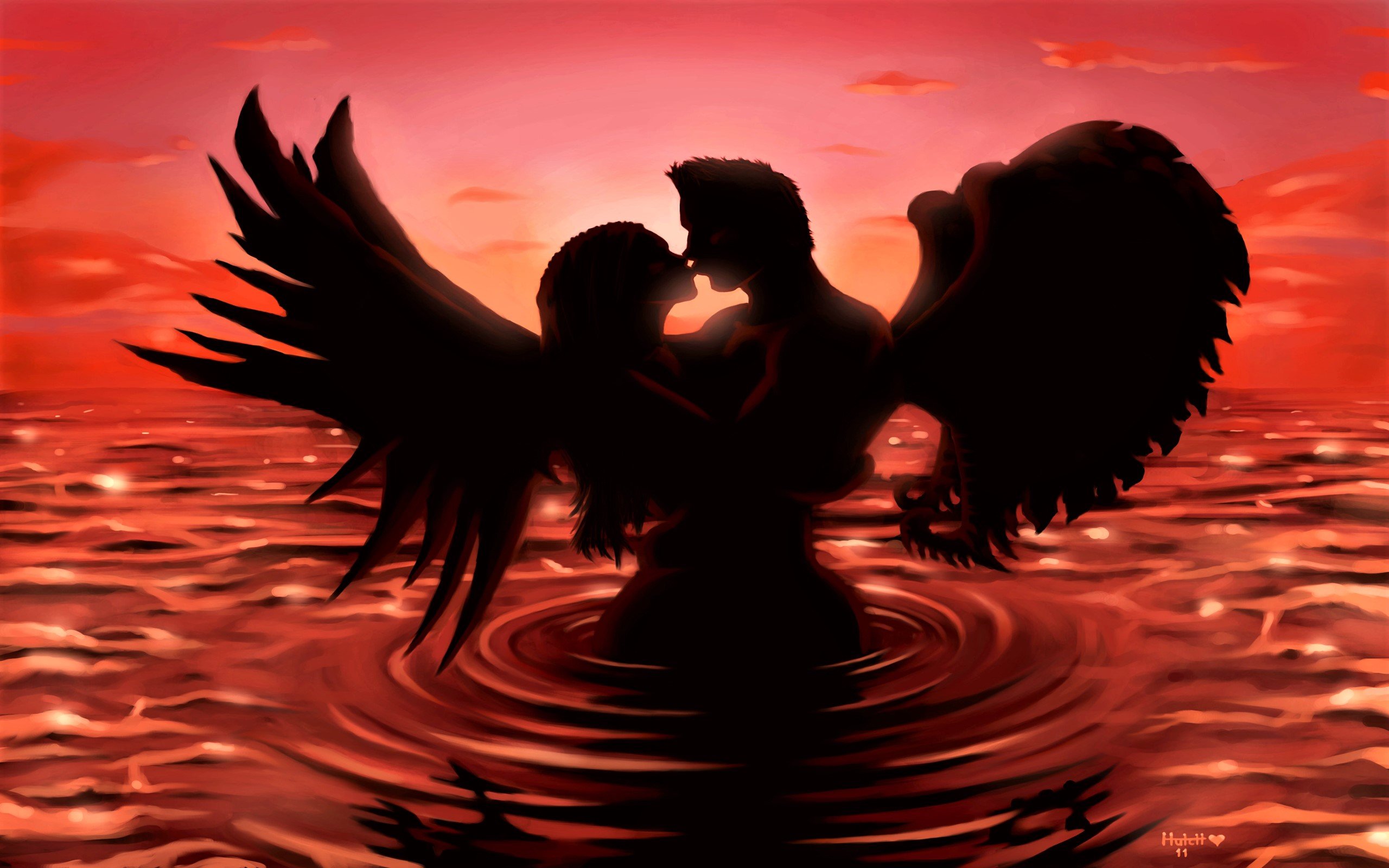 Ангел влюбился в демона. Влюбленный ангел. Ангел любви. Влюбленные ангелы. Влюбленные с крыльями.