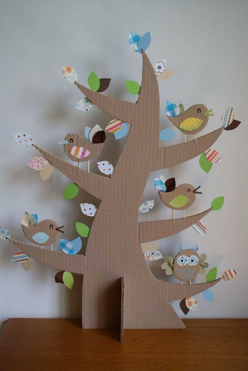Детям своими руками идеи. Дерево из картона. Весенние поделки. Поделки для дошкольников. Поделка из КАРТТ.