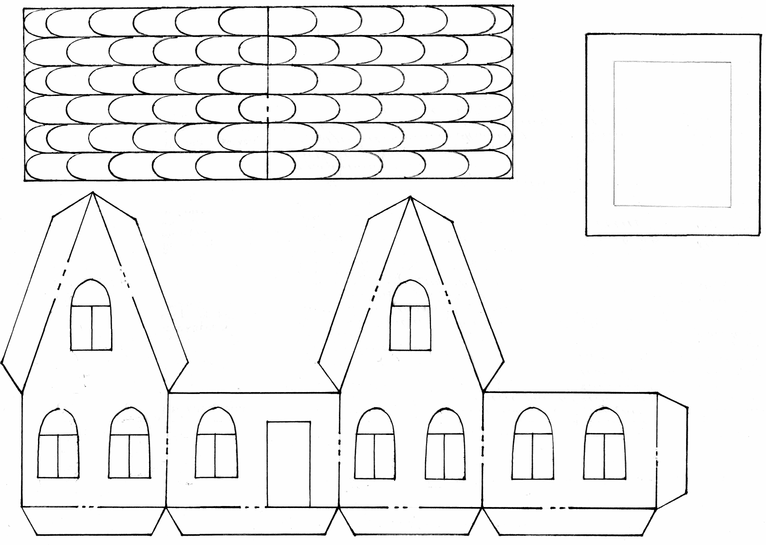 Домик из бумаги. Объемный домик из бумаги. Развертка домика из бумаги. Развертка домика для ребенка.