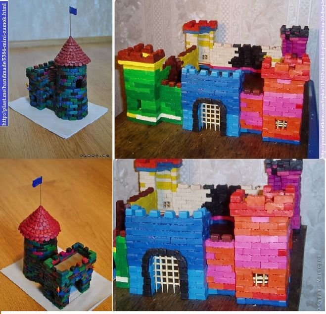 Ворота из пластилина. Замок из пластилина для детей. Замок из пластилиновых кирпичиков. Рыцарский замок из пластилина. ПЛАСТИЛИНОВЫЙ замок рыцарей.