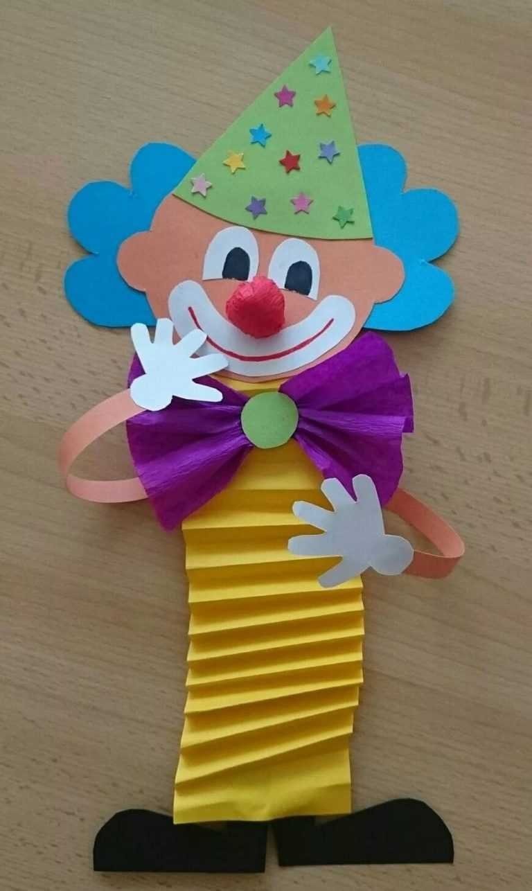 Поделки для дошкольников. Поделка клоун. Клоун из цветной бумаги. Клоун аппликация для детей. Поделка клоун из бумаги