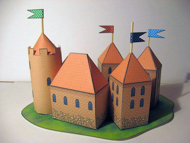 Конструируем природные формы. Объемный замок из бумаги. Здание из картона. Сказочный замок из картона. Конструирование из картона.
