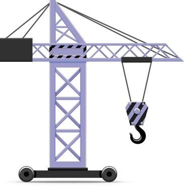 Подъемный кран синий