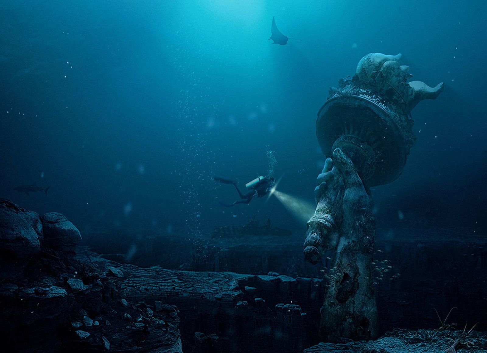 Дно океана. Под водой. Глубины океана подводный мир. Страшное дно океана. Океан таинственный мир