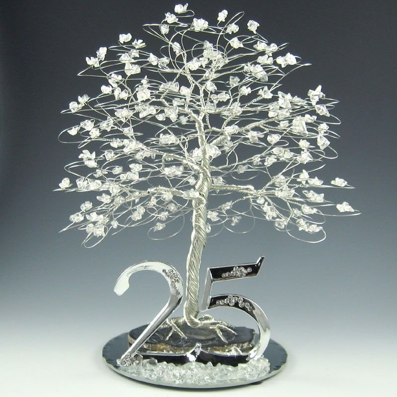 Серебряное дерево. Подарок на серебряную годовщину. Необычный подарок на серебряную свадьбу. Сувениры на серебряную свадьбу.