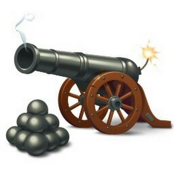 Пушка на белом фоне