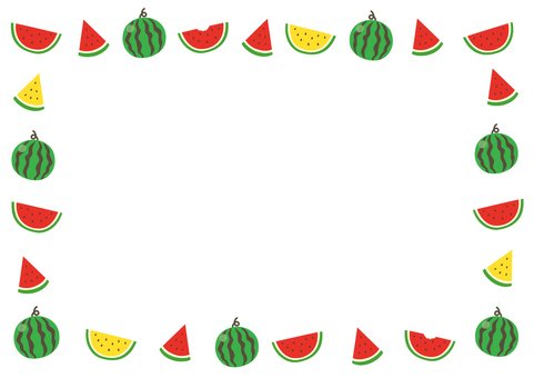 Арбузная рамка на прозрачном фоне