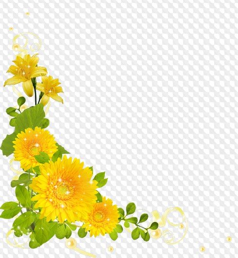 Желтые цветы уголки