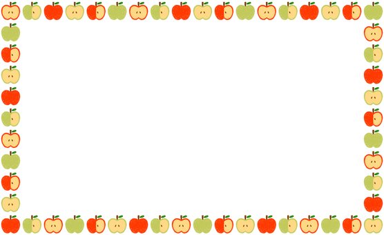 Детские рамки для текста с яблоками