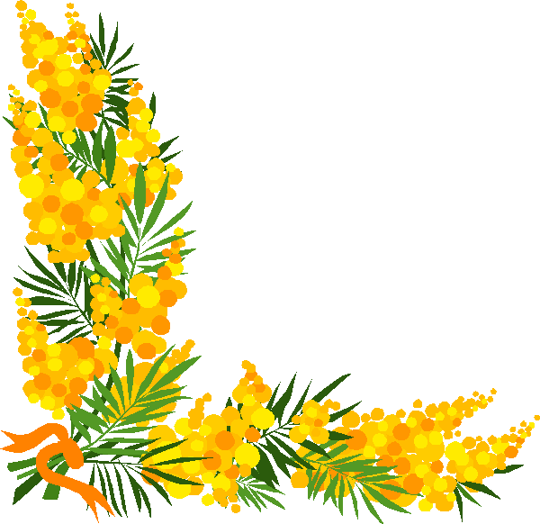 Рамка цветы Мимоза