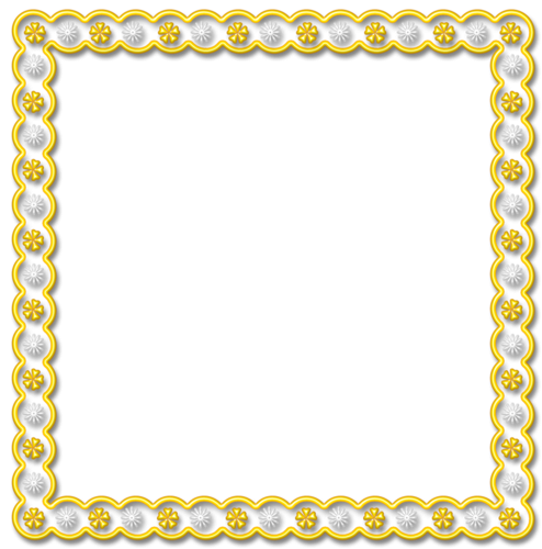 Желтая рамка на прозрачном фоне для фотошопа