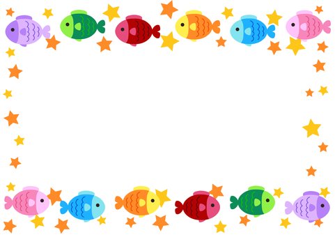 Рамка с рыбками на прозрачном фоне