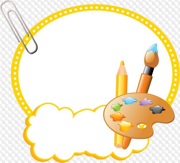 Рамка с кисточками и красками