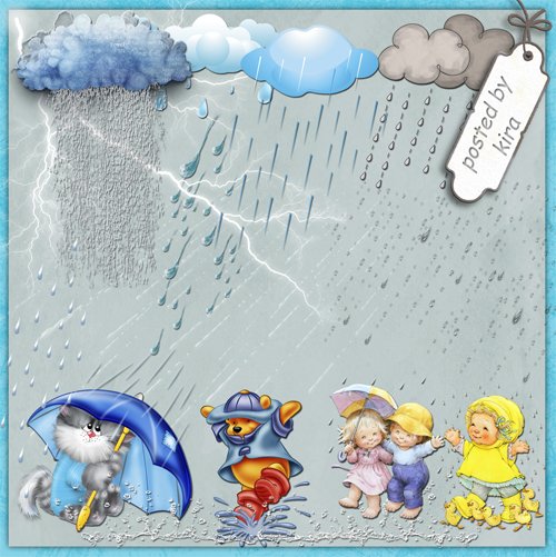 Детскую рамку с дождиком