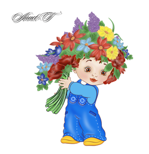 Мальчик с букетом рисунок