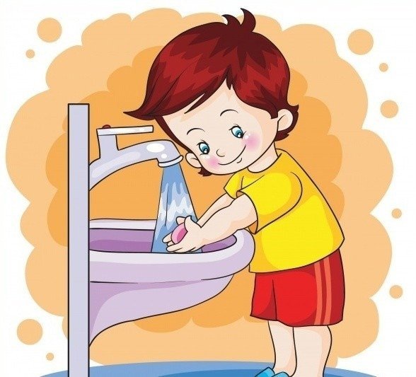 Ребенок умывается