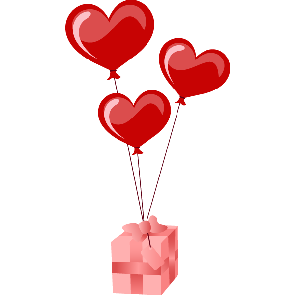 Шарики в виде сердечек рисунок