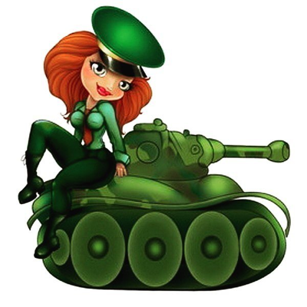 Мультяшные военные девочки