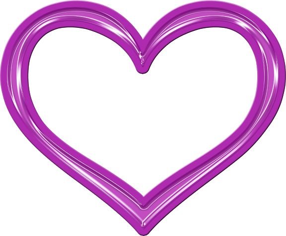 Фиолетовое сердечко на белом фоне