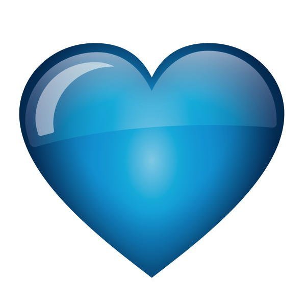 Синее сердце на белом фоне