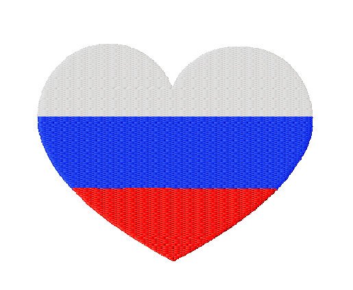 Российский флаг в виде сердца