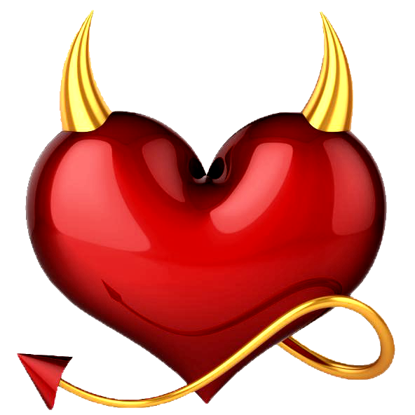 Сердечко с рожками и хвостом