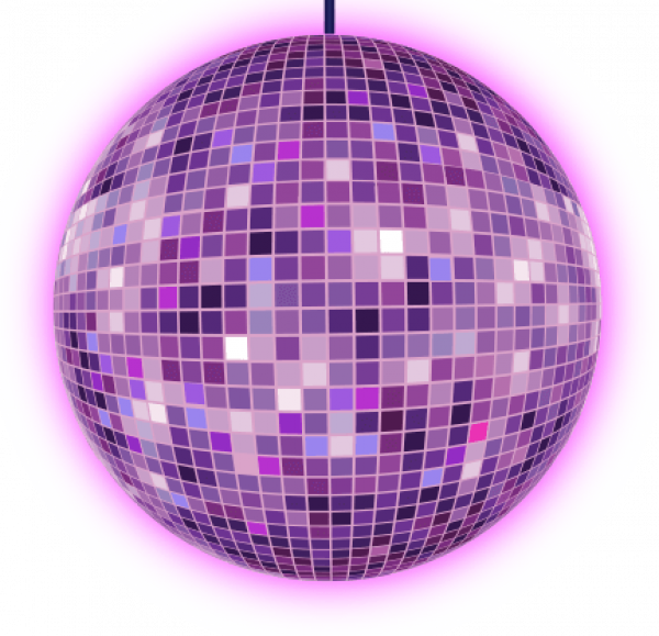 Диско шар на прозрачном фоне