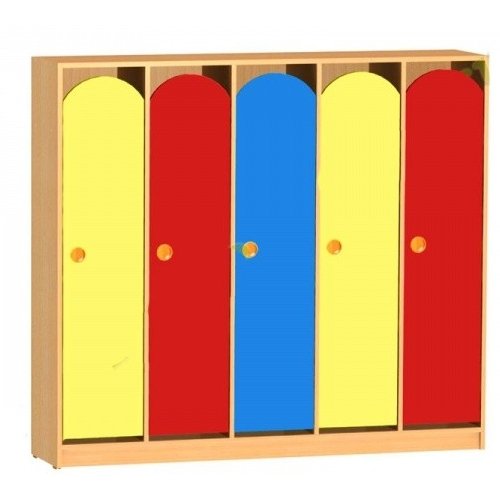Шкаф для одежды 5 секционный для детского сада на цоколе