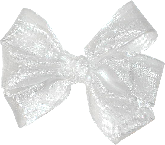 Белый бант на прозрачном фоне для фотошопа